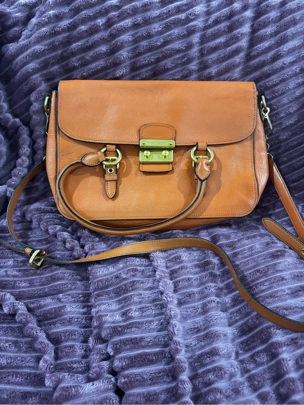 Miu Miu Madras Goatskin Flap Satchel Crossbody Bag Orange Leather Italy - Picture 3 of 16